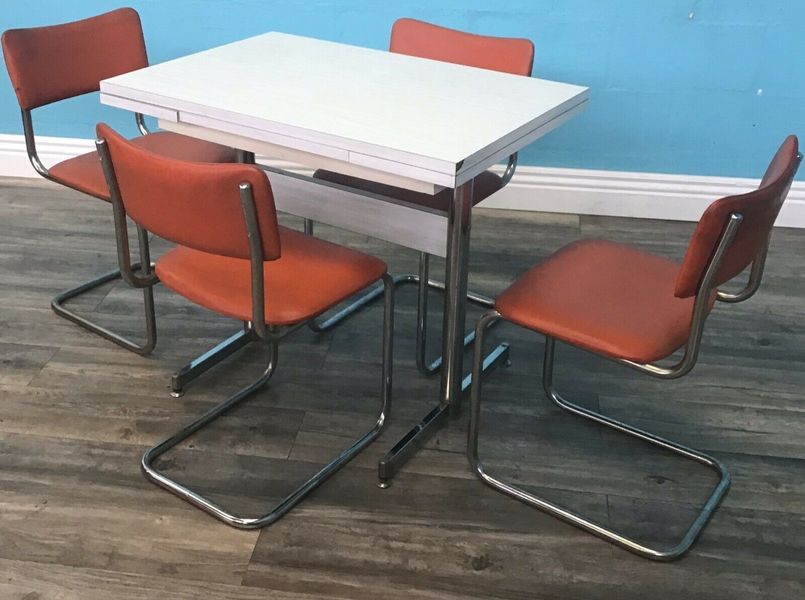 Retro Formica Kitchen Table And Chairs Vintage Mid Century Vinterior