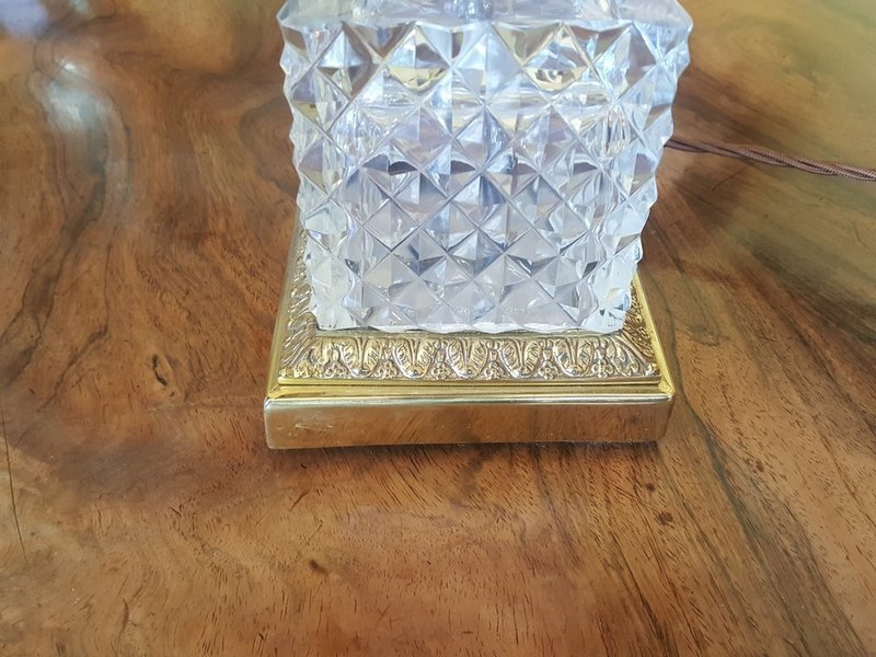 Cut Glass And Gilt Metal Mounted Table Lamp photo furniture