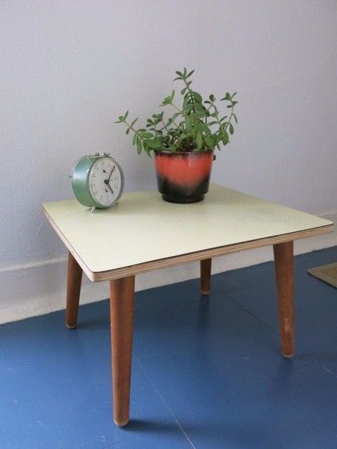 Vintage 50's Mid Century Plywood Formica Topped Plant/Coffee Table | Vinterior
