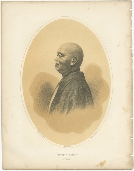 Antique Print Of A Buddhist Priest Of Shimoda By Hawks