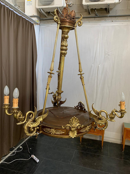Empire Chandelier In Gilded Bronze photo Lighting
