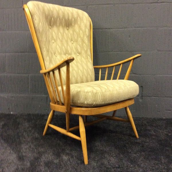 Stunning Modern Ercol Light Beech Evergreen Chair Model 1913 Lt Vinterior