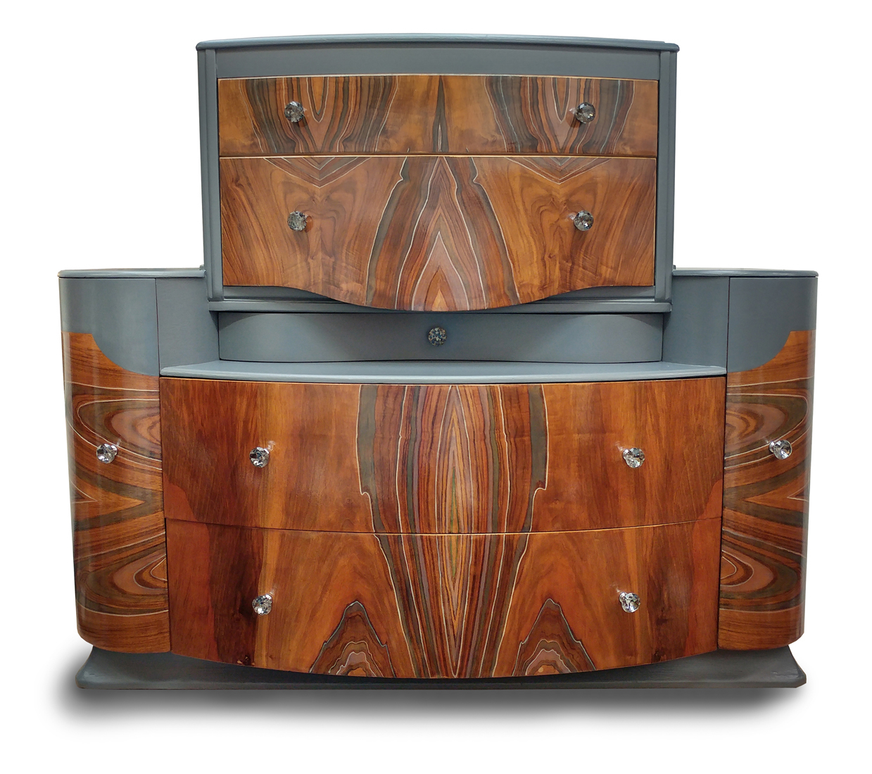The Statton Fused Upcycled Bespoke Chest Of Drawers Green In
