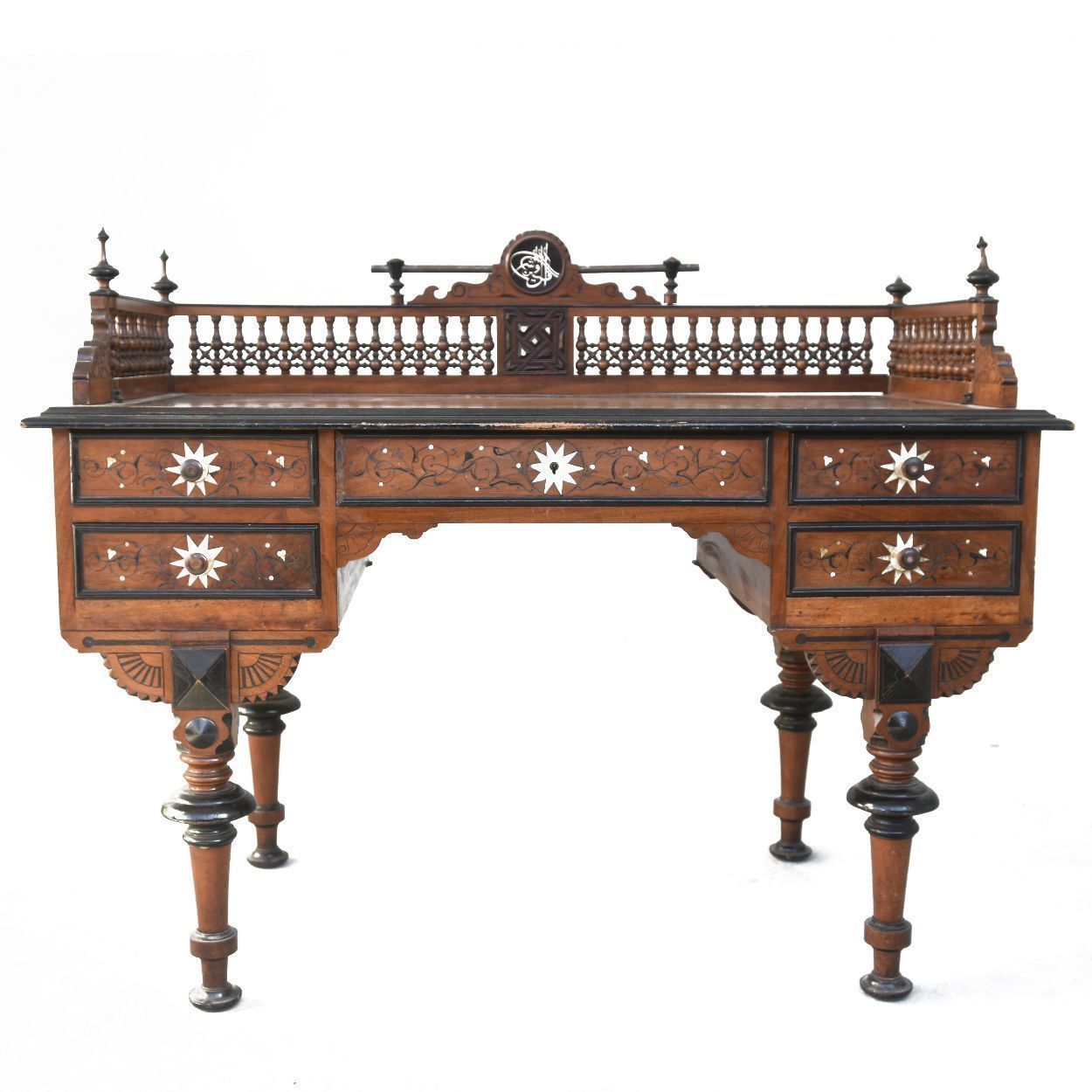 Oriental Egyptian Marquetry Desk 1900 Vinterior