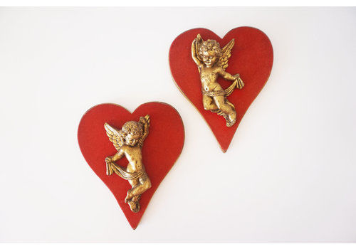 Red Heart Frames Golden Angel Vintage