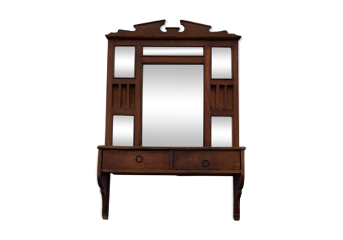 Old Barbershop Mirror In Teak