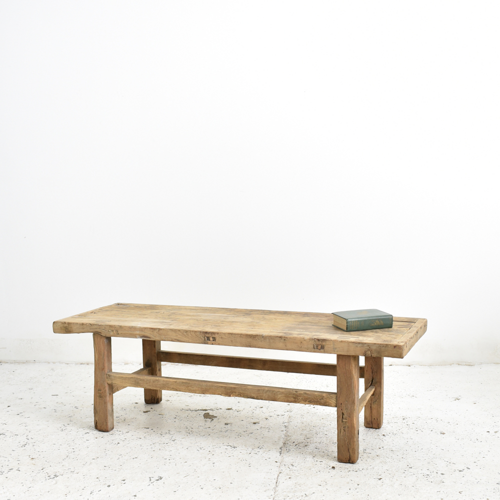 Antique Rustic Elm Coffee Table Vinterior