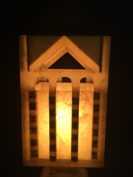 Alabaster Table Lamp By Cooperativa Artieri Alabastro, 1940s photo furniture