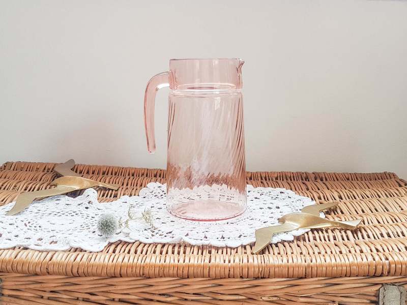 Pitcher In Pink Rosaline Glasses Manufacture Arcoroc Of Luminarc Vintage Tableware Made In France Cups Ice Creamware Old Wedding Vinterior
