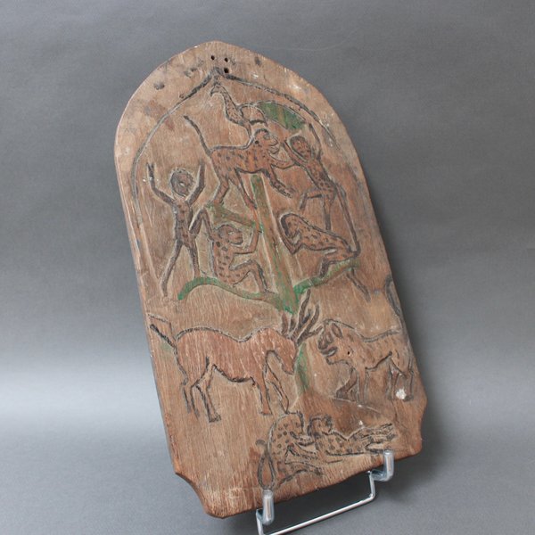 Double Sided Carved Wooden Blawong Board From Java (Circa 1920s   50s) photo Art