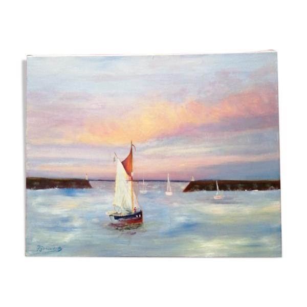 Oil On Canvas Painting Poster 41x33cm Vinterior