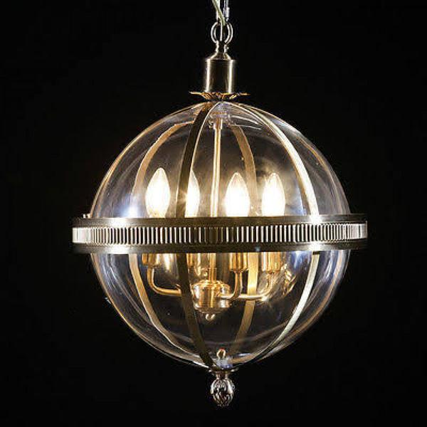Glass And Brass Orlena Orb Pendant Light Vinterior