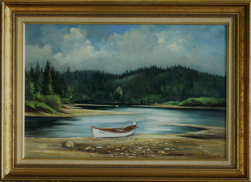 Oil On Board By Shirley Carnt. "The Michaels River, Labrador"