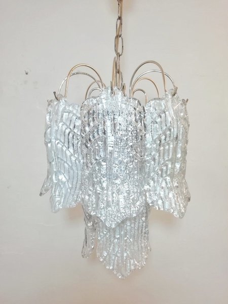 Mid Century Murano Glass Sheets Ceiling Lamp
