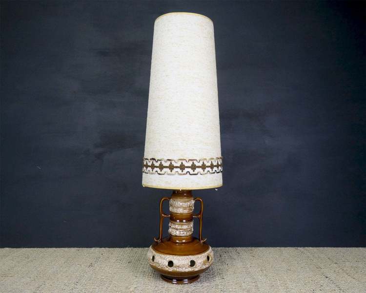 Vintage Mid Century 1960s West German Lava Floor Lamp With Original