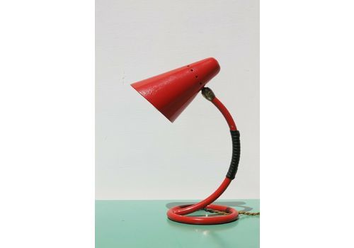 Vintage 50s 60s Mid Century Red French Cocotte Desk Lamp