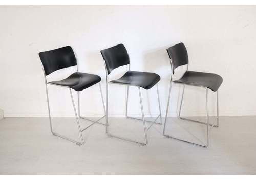 Mid Century David Rowland 40/4 Bar Stools By Howe, Set Of Three Counter Chairs
