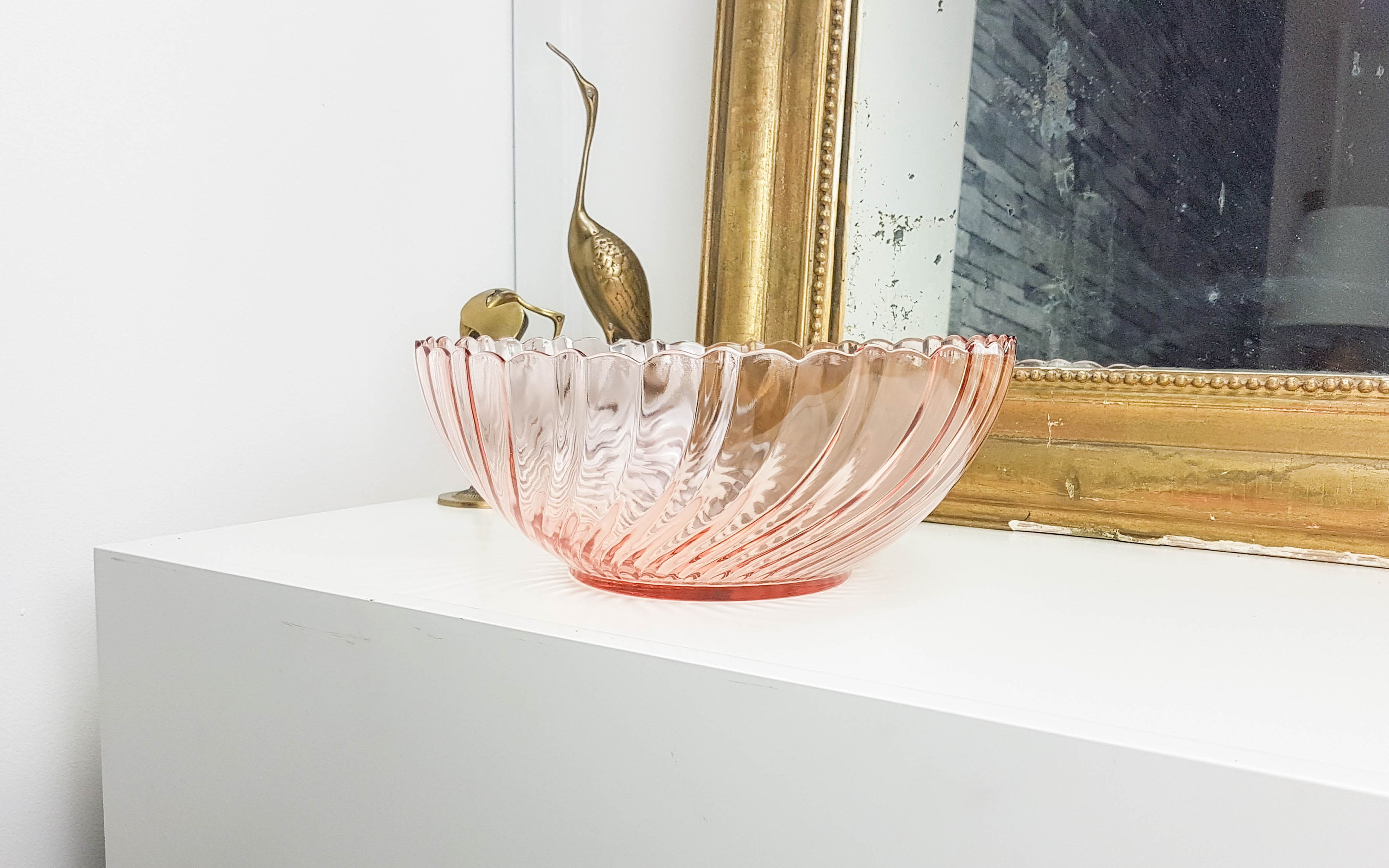 Large Salad Bowl In Pink Depression Glass Rosaline Arcoroc By Luminarc Vintage Tableware Made In France Old Wedding Tableware Vinterior