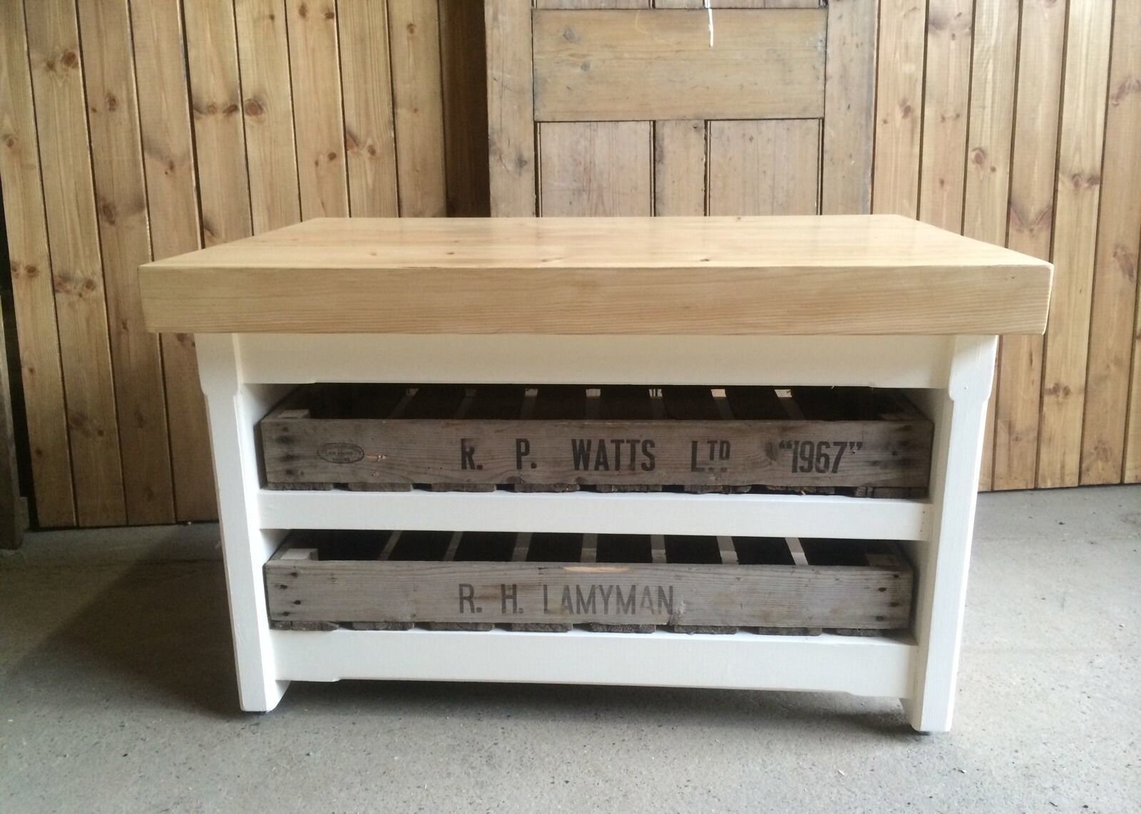 Rustic Handmade Wooden Pine Shabby Chic Coffee Table Tv Stand Side 2 5