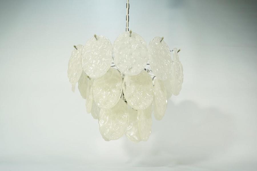 Vintage Glass Disc Chandelier from Vistosi Vintage Glass Disc Chandelier from Vistosi