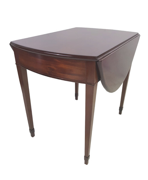 19th Century Inlaid Mahogany Drop Leaf Table