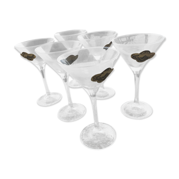 6 Fine Gold Cocktail Glasses Vinterior
