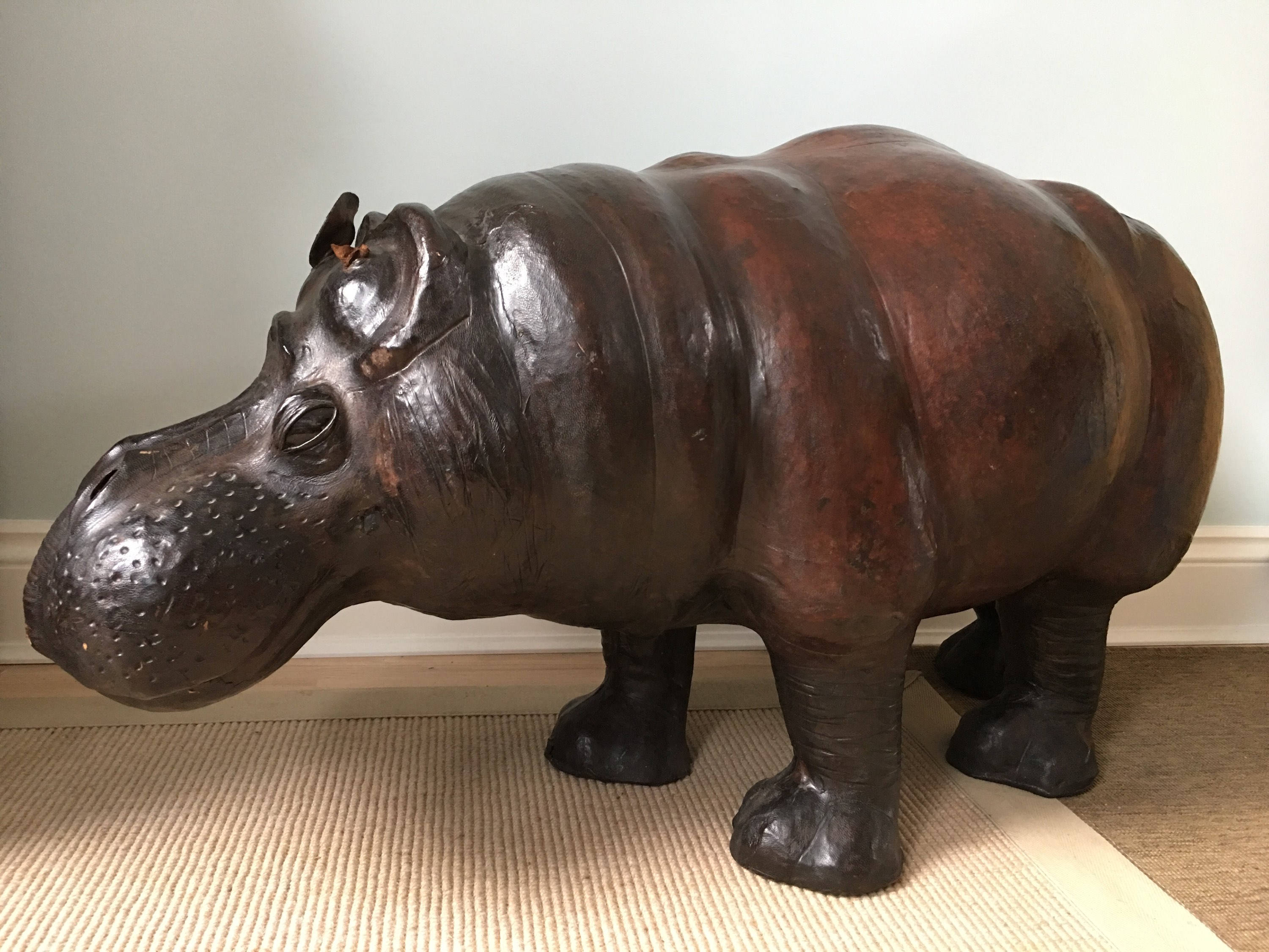 Vintage Liberty Of London Leather Hippopotomus Circa 1930 S Of Enormous Proportions Vinterior Featuring a textured vegan leather body. vinterior