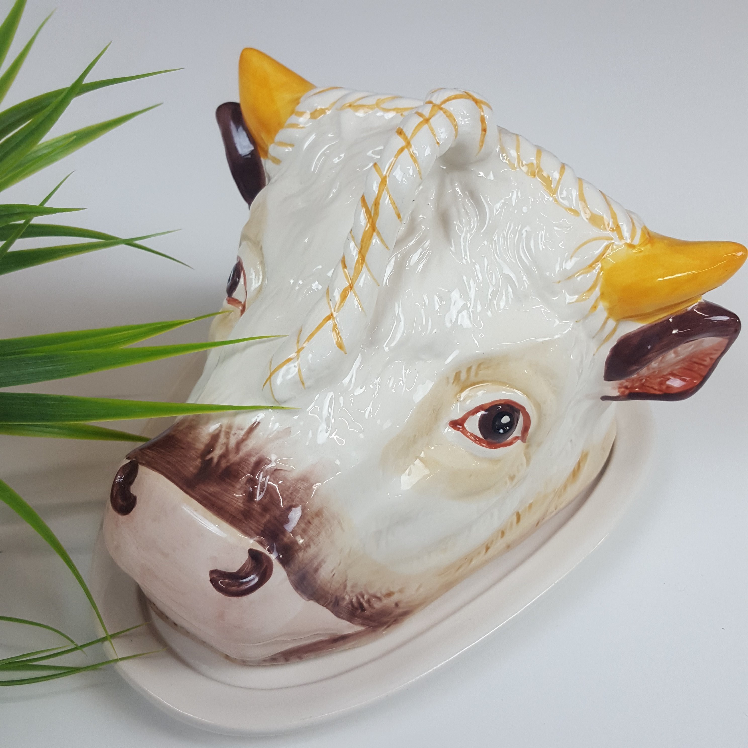Staffordshire Cows Head Meat Or Cheese Dish 1895 Staffordshire