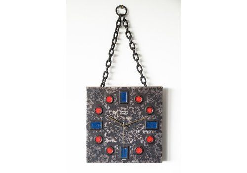 Brutalist German Ceramic Wall Clock By Carstens Tönnieshof For Kienzle International, 1980s