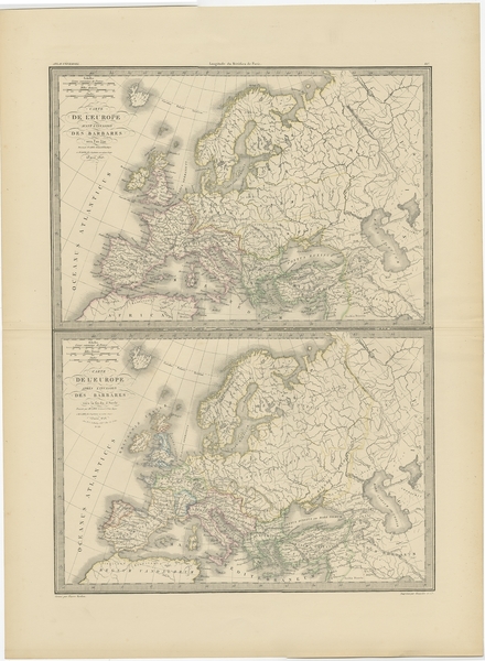Antique Map Of Europe By Lapie (1842)