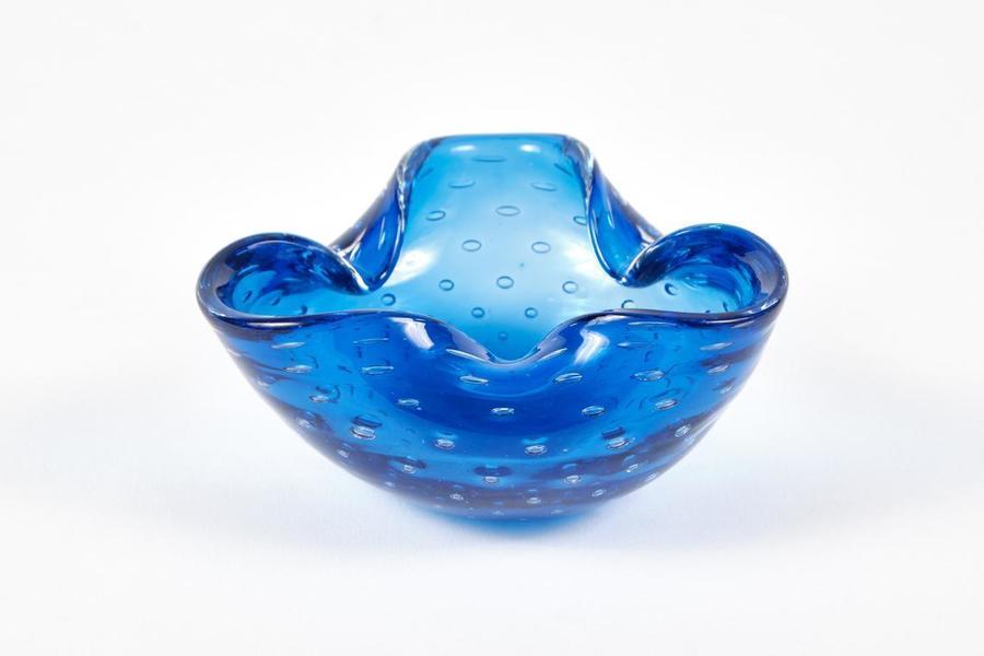 Ashtray Murano Blue Glass 60er Vintage Vinterior - Vintage Blue Glass Ashtray Ashtray Murano Blue Glass 60er Vintage Vinterior - Vintage Blue Glass Ashtray