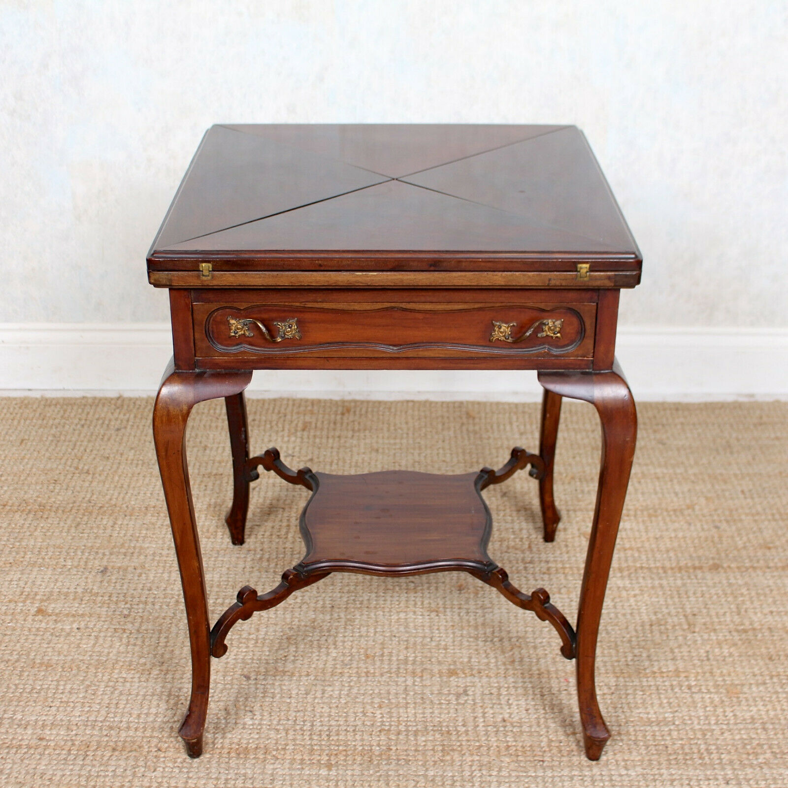 Antique Envelope Card Table Edwardian Mahogany Folding Vinterior