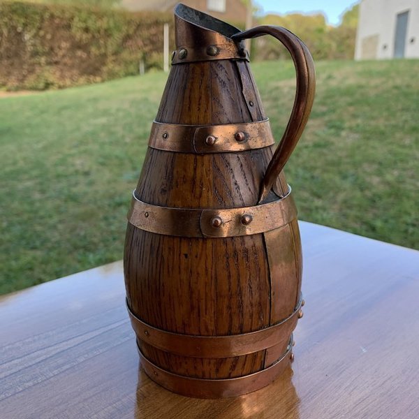 Kitchenware Copper Antique French Wine Jug, Brass Vinterior