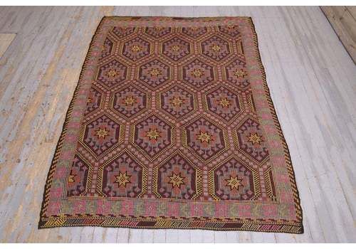 Kilim, Flatweave Rug, Area Rug, Turkish Rug, Vintage Rug, Kilim Rug, Farmhouse Decor, Bohemian Rug, Room Decor, Red, Pink, Brown