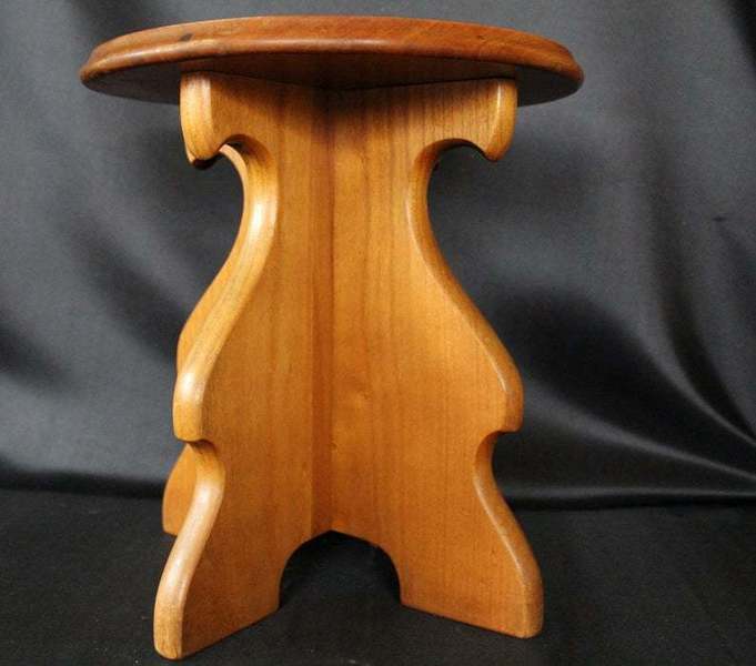 Vintage Four Legged Wood Side Table Wood Plant Stand Wood Display Table Country Hand Made Wood Stool Farmhouse Cottage Vinterior
