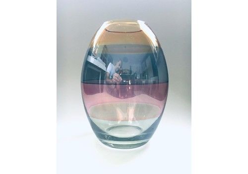 Rare Italian Art Glass Vase In 4 Stained Colors Italy 1970's
