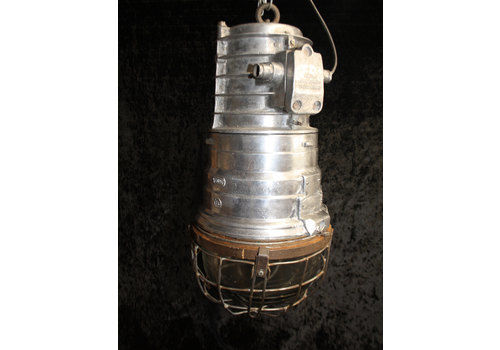 Mid 20th Century Large Polish Industrial Light In Aluminium