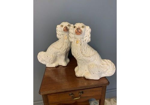 Pair Of Antique Staffordshire Wally Dogs