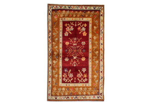 Antique Carpet Oriental  Turkish Rug Handwoven Konya Carpet 131 X 220 Cm