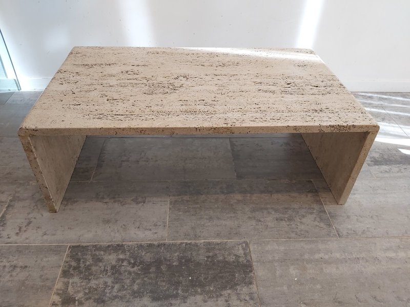 Vintage Rough Travertine Coffee Table In The Style Of Up & Up Vinterior