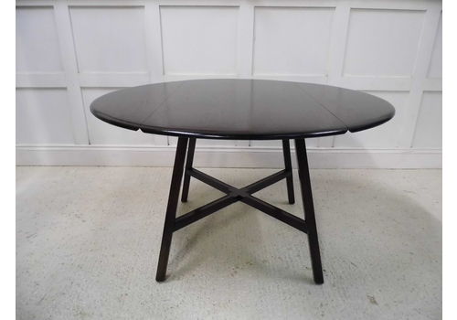 Retro Ercol Elm Top 610 Model Windsor Drop Leaf Dining Kitchen Table 70s