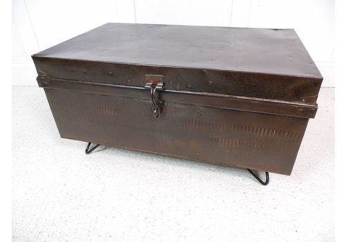 Retro Industrial Chic Metal Ex Military Box Trunk Hairpin Coffee Table