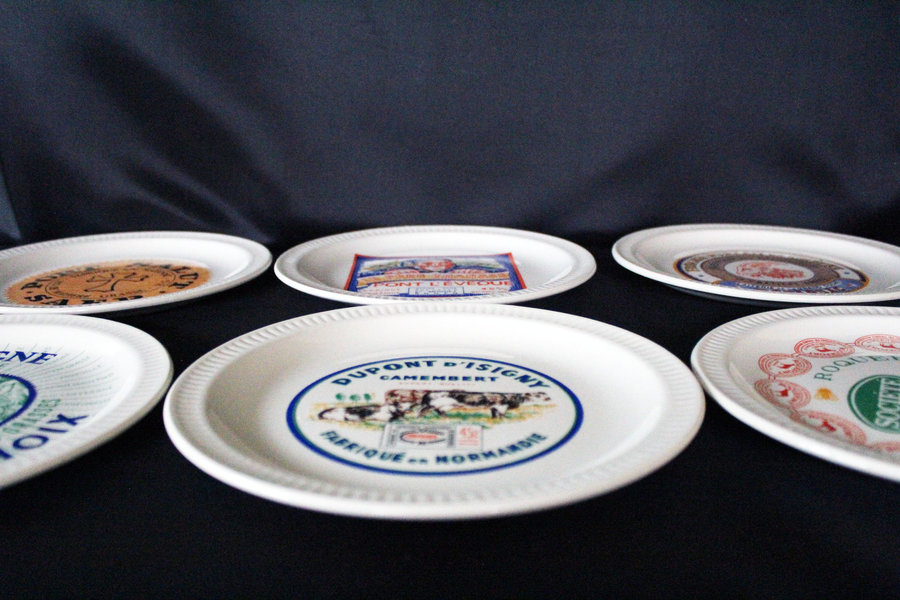 Six French Ironstone dinner plates St Amand