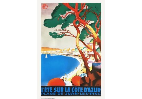 Broders Roger   Lithograph Poster   Summer On The French Riviera Plage De Juan Les Pins