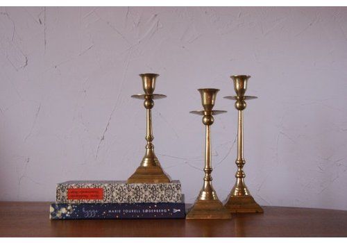 Set Of Three Brass Candlesticks, 1960s