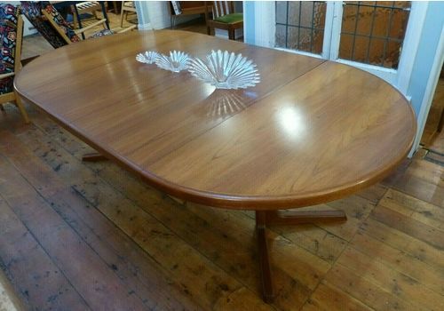 Mid Century Vintage Danish Teak Extending Pedestal Dining Table Vgc / Delivery