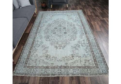 Light Blue Persian Oriental Vintage Carpet, Oushak Handmade Wool Rug, Area Rugs, Farmhouse Decor, One Of A Kind, Boho Decor
