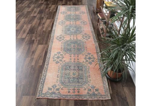 3x10 Turkish Vintage Runner, Oushak Handmade Wool Rug, Bloody Marry Floral Hallway Rugs, Farmhouse Decor, One Of A Kind, Folk Art, Anatolian