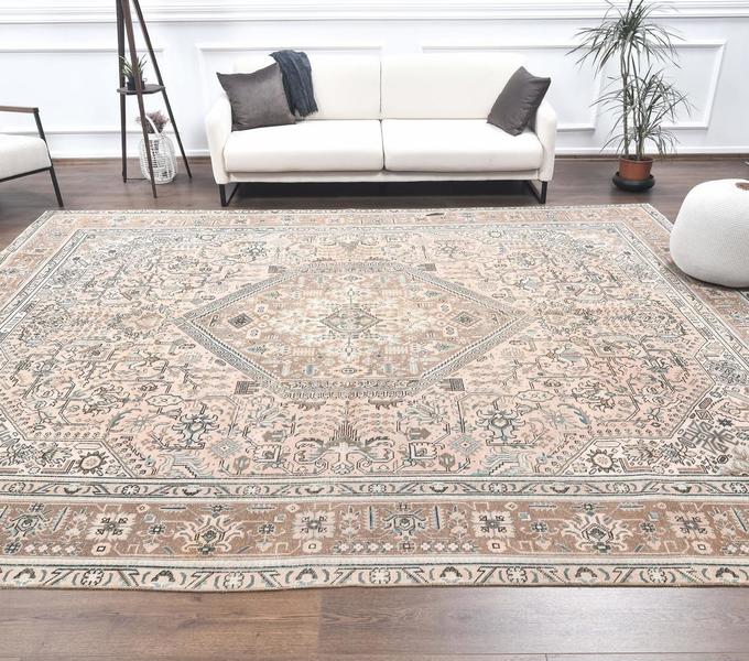 10x13 Persian Vintage Oversized Area Rug, Oushak Handmade ...