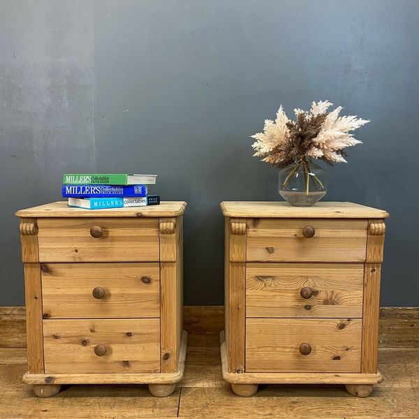 Vintage Bedside Cabinets / Rustic Pine Drawers/ Rustic Bedsides / Solid ...